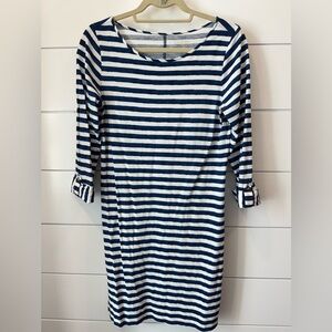 Lilly Pulitzer Blue and White Striped Long Sleeve Dress
